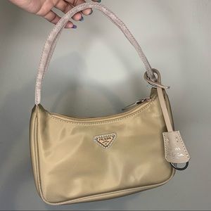 Prada Nylon Beige 2000 Re-Edition Mini Bag